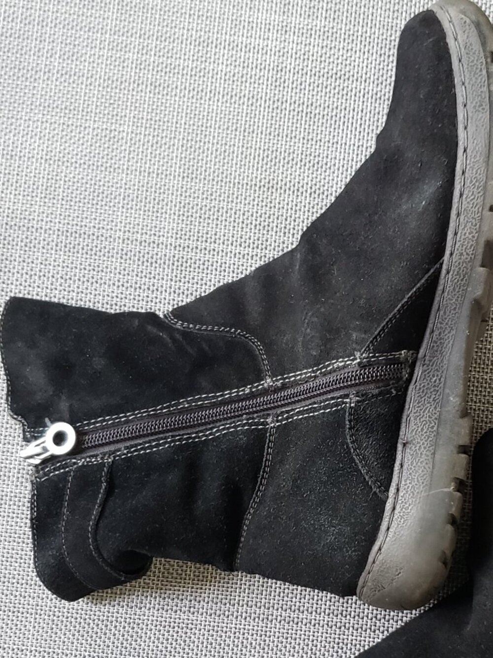 BLACK FULL REAL SUEDE SHORT BOOTS SIZE 10